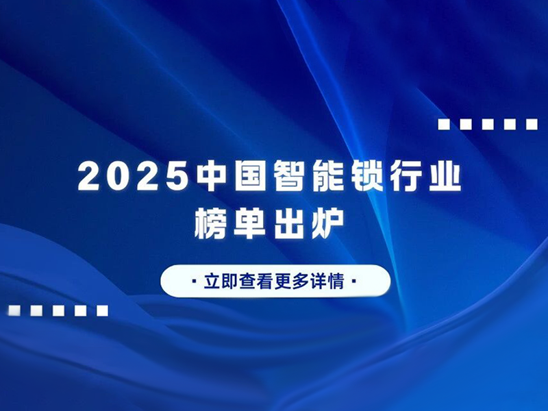 2025中国智能锁行业榜单出炉！领军品牌、爆款产品全汇总，选品不踩坑